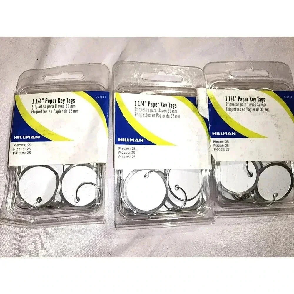 1 1/4" Paper Key Tags with Ring 32 mm